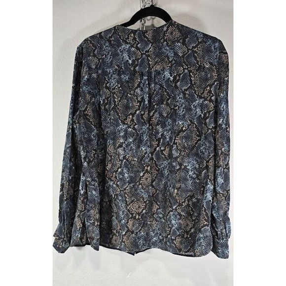 Lafayette 148 100% silk Snake Skin Pattern long sleeve blouse size 14 large - Picture 6 of 10